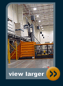 pallets on overhead conveyor